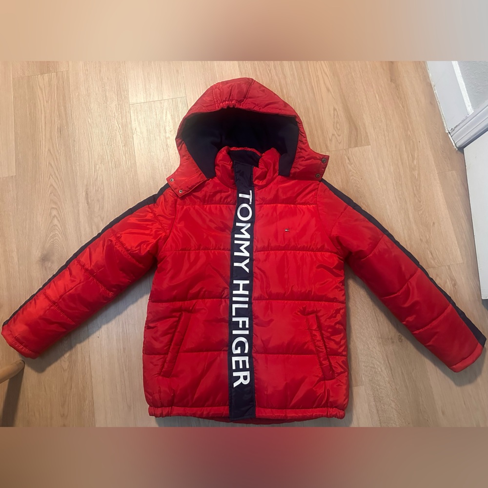 Tommy Hilfiger Kids Puffer Jacket in Red and Black